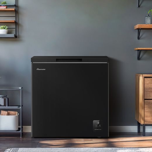 Fridgemaster MCF200EB Chest Freezer - Black - Freezer in room