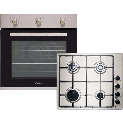 Candy CGHOPK60X/E Built In Electric Single Oven and Gas Hob Pack - Stainless Steel - A+ Rated