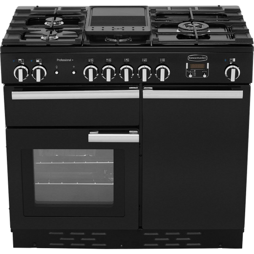 Rangemaster Professional Plus 100cm Dual Fuel Range Cooker - Black