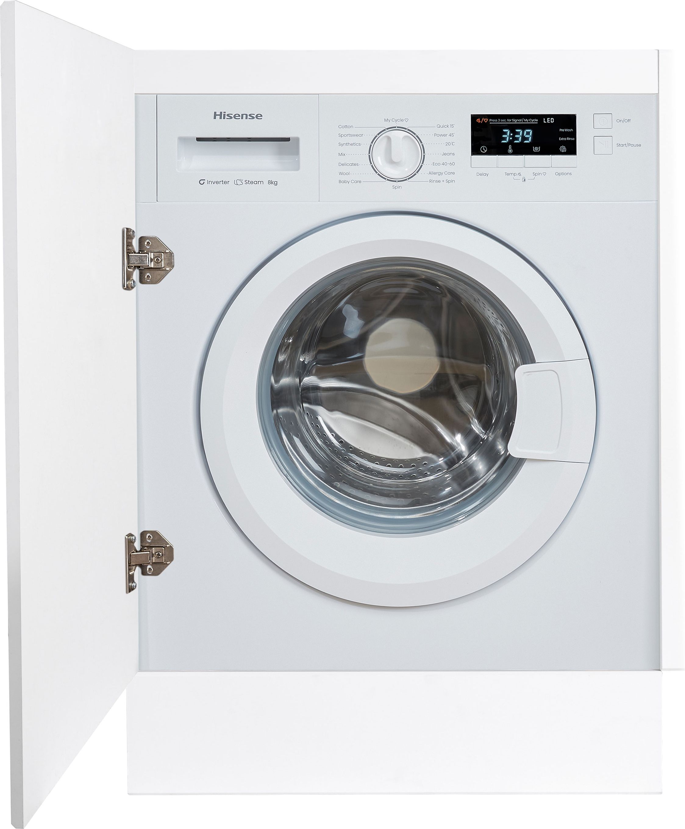 Hisense WF3M841BWI Integrated Washing Machine - 8kg - 1400 RPM - White
