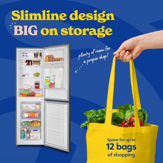 Russell Hobbs RH181TNF552E2SSWD 181cm 50/50 Frost Free Fridge Freezer - Stainless Steel - Annotation - slimeline design shot 