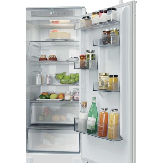 Hoover H-FRIDGE 400 Integrated 70/30 Total No Frost Fridge Freezer with Sliding Door Fixing Kit - White - Close up fridge and door shot