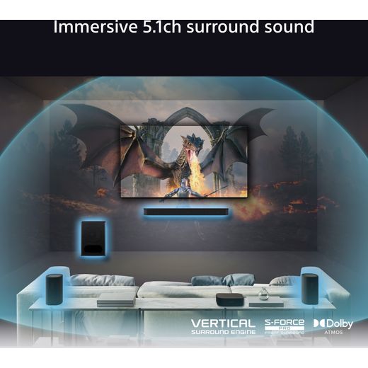 Sony BRAVIA Theatre System 6 HTS60.CEK 5.1 Surround Home Cinema System - Black - Annotation - Surround sound shot