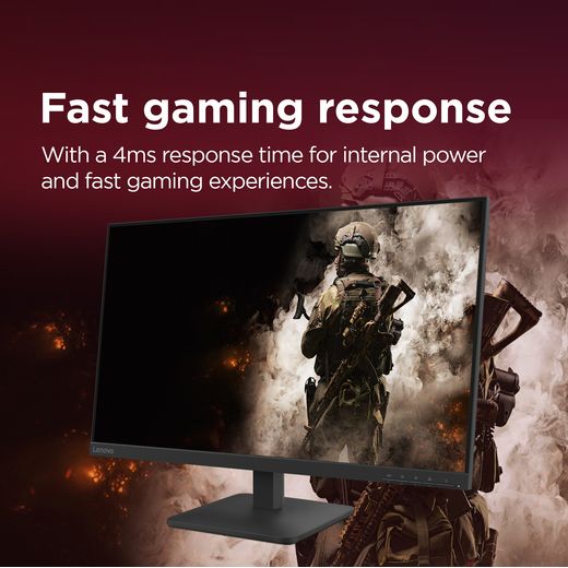 Lenovo L27-4e 27" Full HD 100Hz Monitor - Raven Black - Annotation - Fast gaming response shot