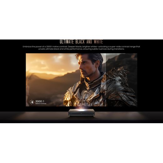 Hisense PX3 4K Ultra HD Laser TV Projector - Up to 150" - Annotation - Ultimate black and white shot