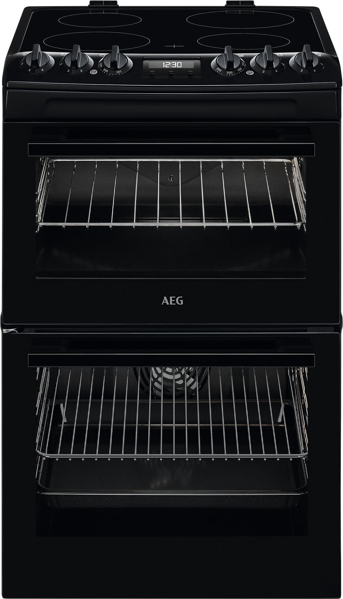 Image of AEG CCX1530ACB Double Oven Electric Cooker with Ceramic Hob - Black - A/A Rated, Black