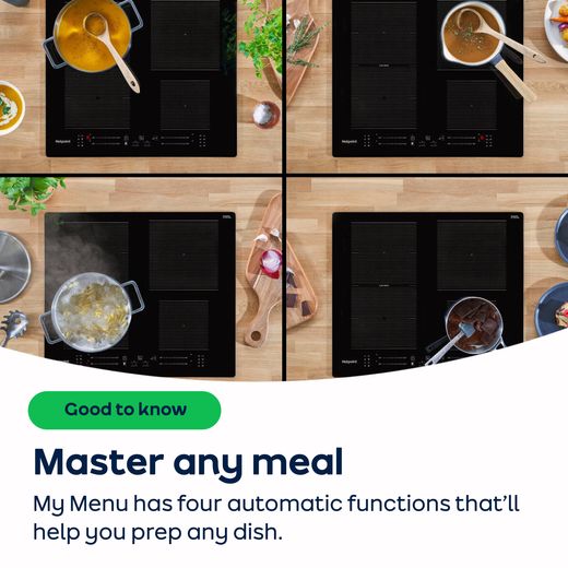 Hotpoint TB3977BBF 77cm Induction Hob - Black - Annotation - My menu shot