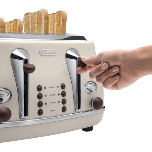 De'Longhi Icona Vintage 4 Slice Toaster - Beige