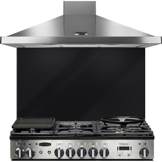 Rangemaster UNBSP1092BL 109 cm Coloured Glass Splashback - Black