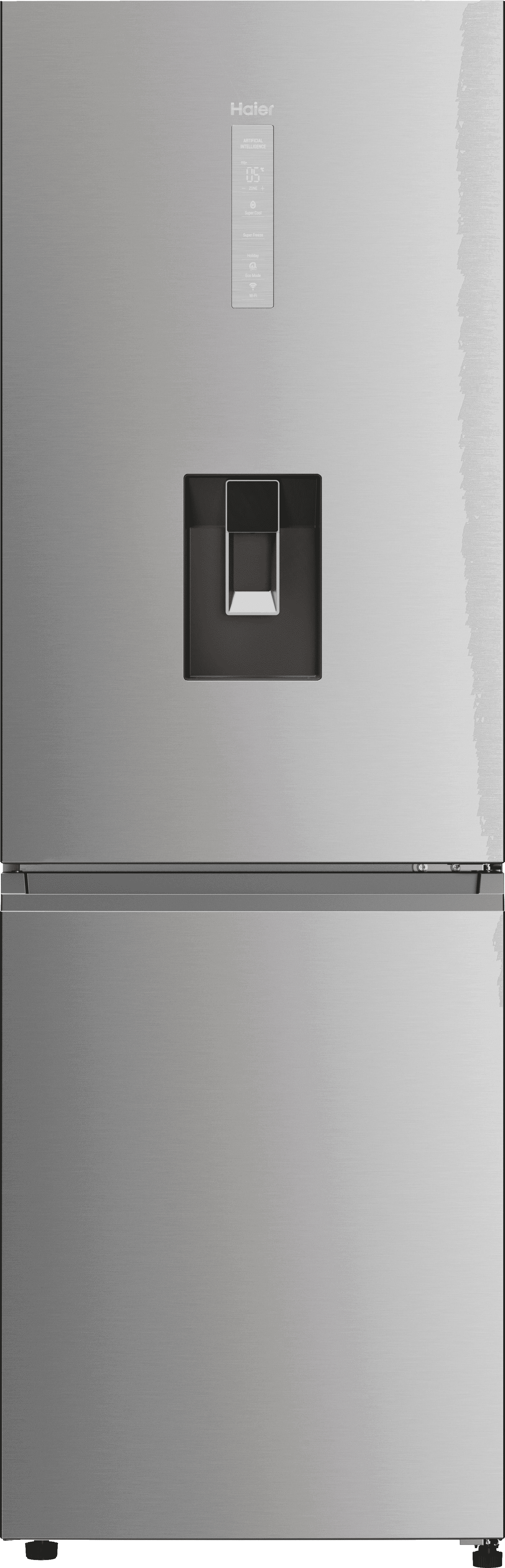 Haier HDPW5618DWPK 60/40 No Frost Fridge Freezer - Platinum Inox - D Rated, Silver