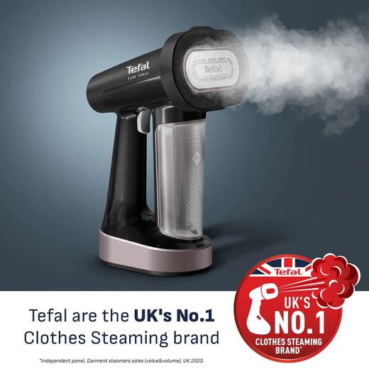 Tefal Pure Force DT8765G0 Handheld Garment Steamer - Grey / Rose Gold - Annotation - number 1 shot