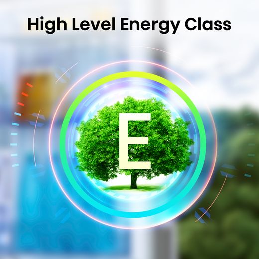 Hisense 60/40 Frost Free Fridge Freezer - Stainless Steel - Annotation - High level energy class E