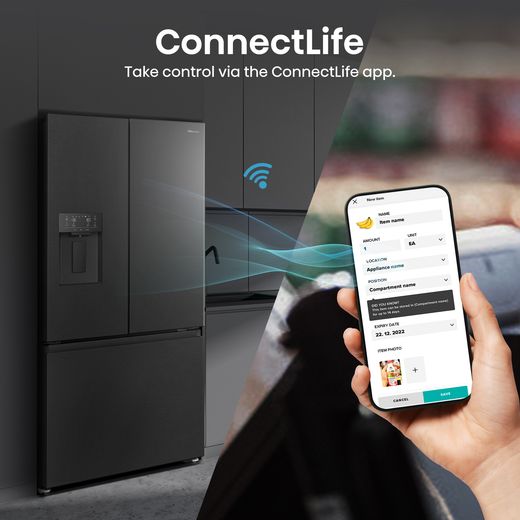Hisense American Fridge Freezer - Stainless Steel - Annotation - ConnectLife