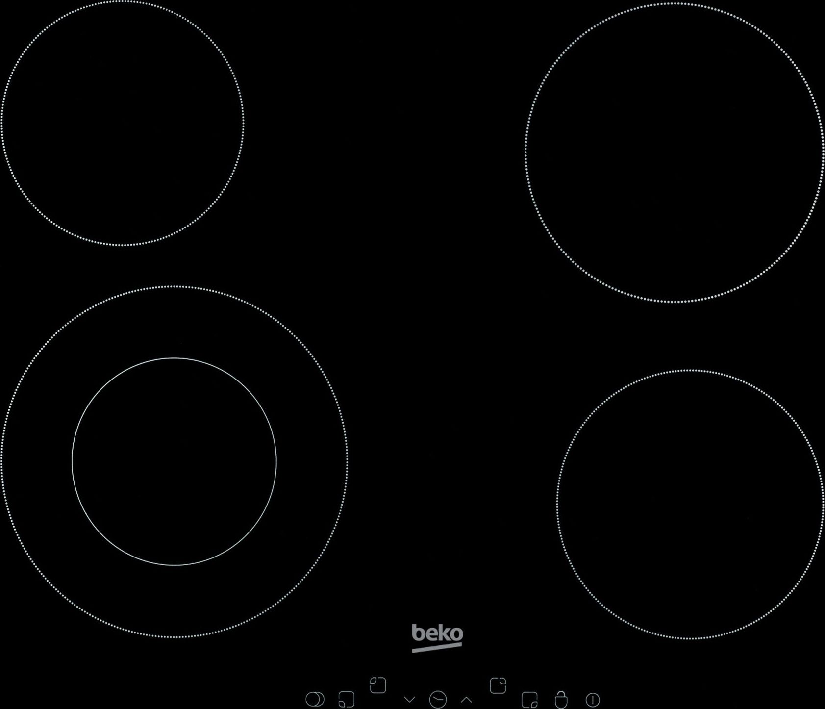 Beko HIC64402T Ceramic Hob - 4 Burner - Black