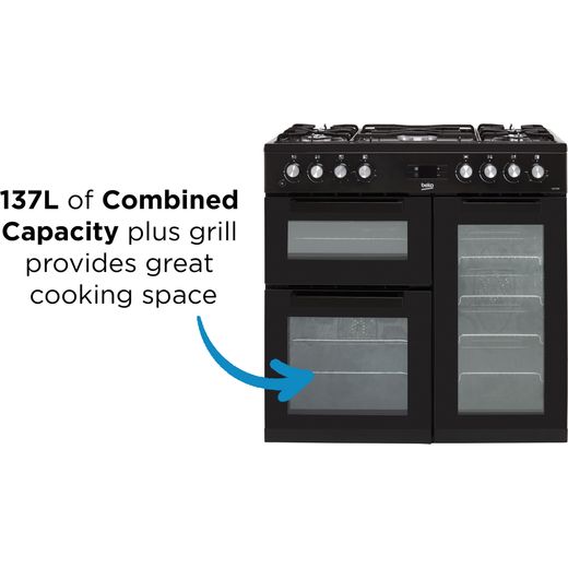 Beko KDVF90K 90cm Dual Fuel Range Cooker - Black