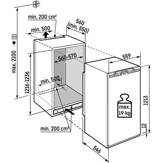 Liebherr Prime SIFNdi4155 Integrated 121cm Upright Freezer - Annotation - Dimeson shot