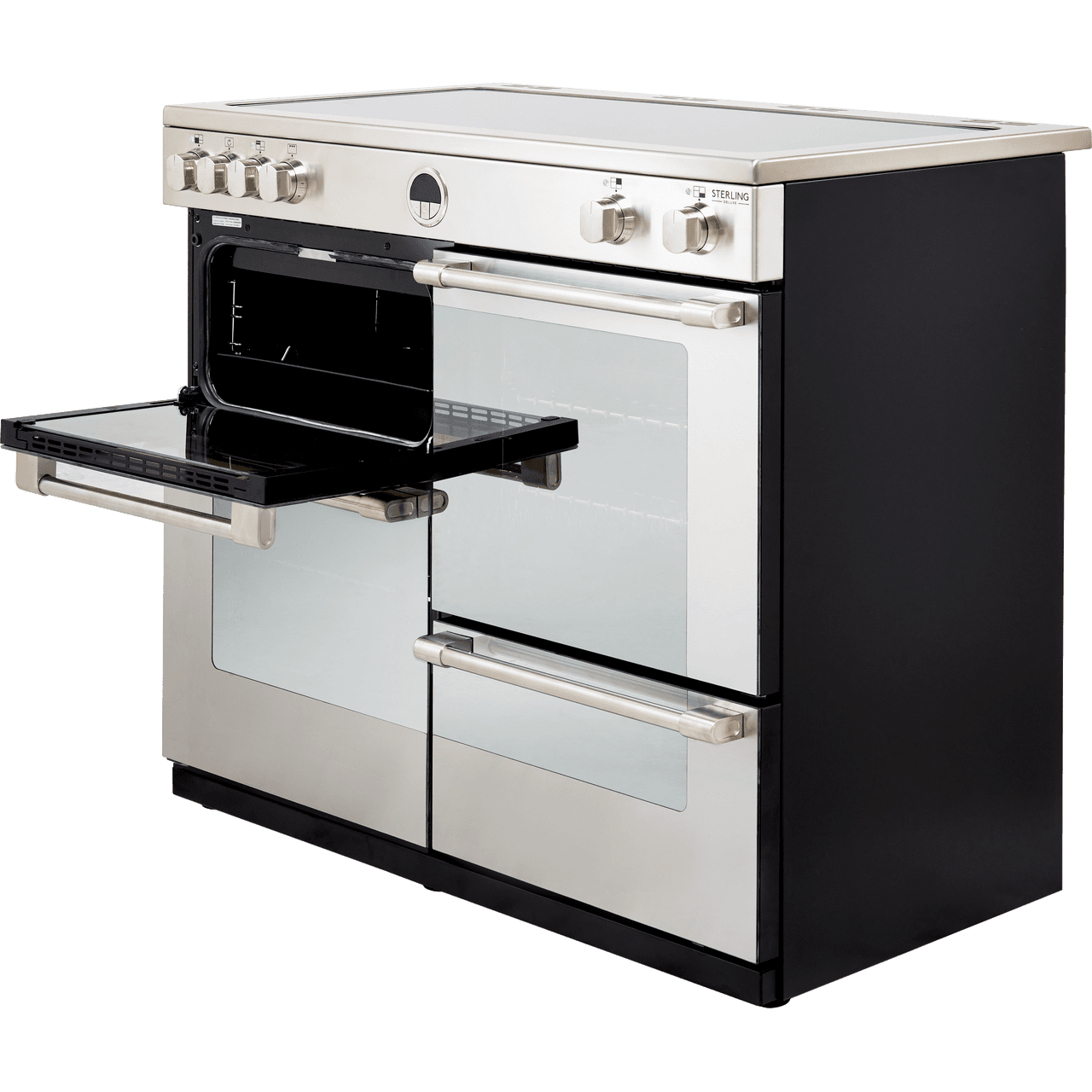 stoves sterling deluxe 90cm electric induction range cooker