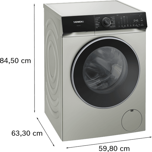 Siemens IQ500 WG56H2AXGB 10kg Washing Machine with 1600 rpm - Silver - Dimensions