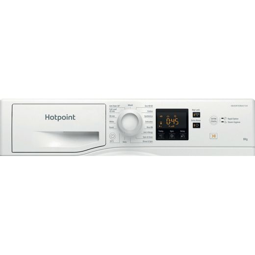 Hotpoint Anti-Stain NSWM 846 W UK 8kg Washing Machine with 1400 rpm - White - Control panel shot