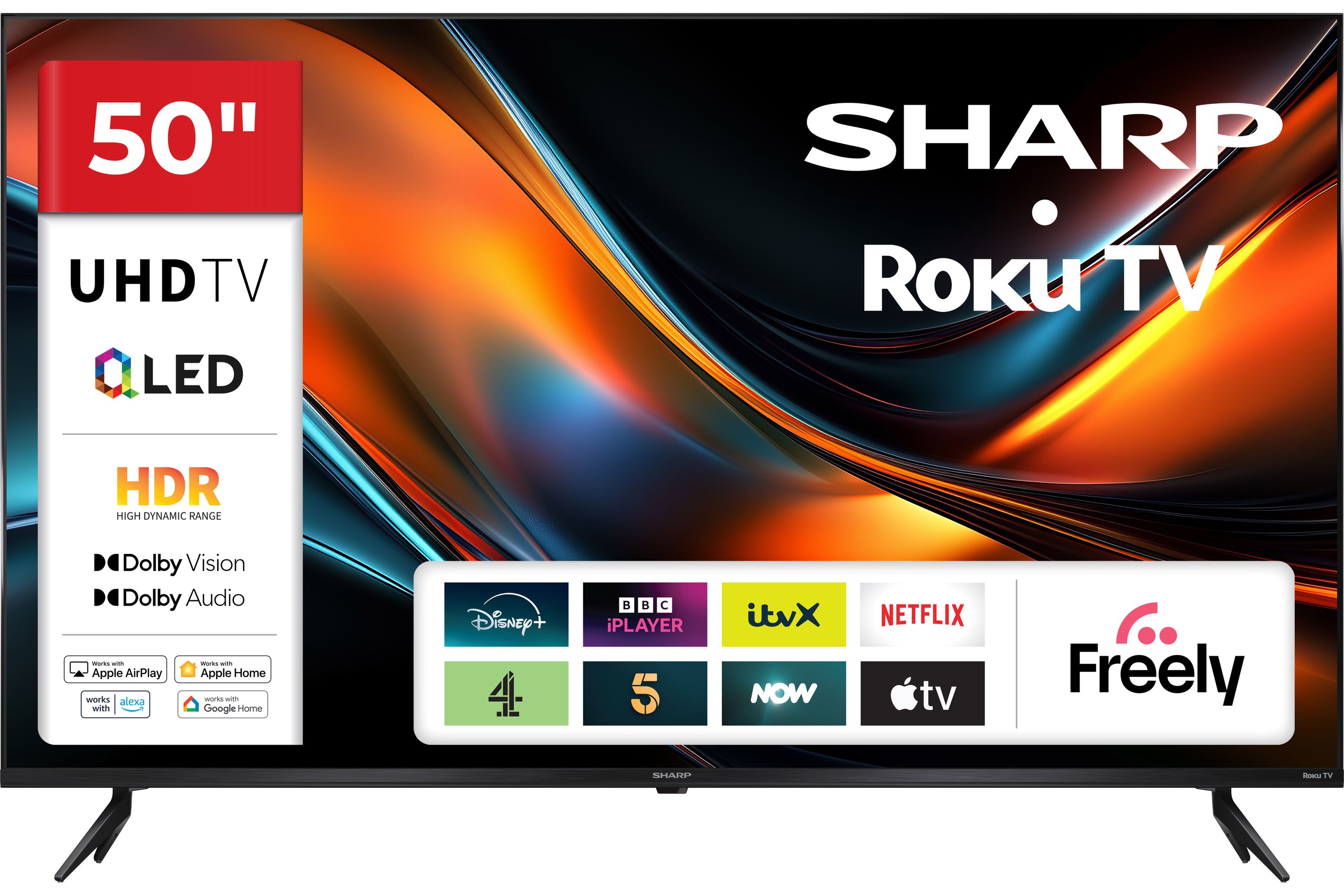 Sharp 50" 4K QLED Smart Roku TV 4T-C50HJ6225KB Black