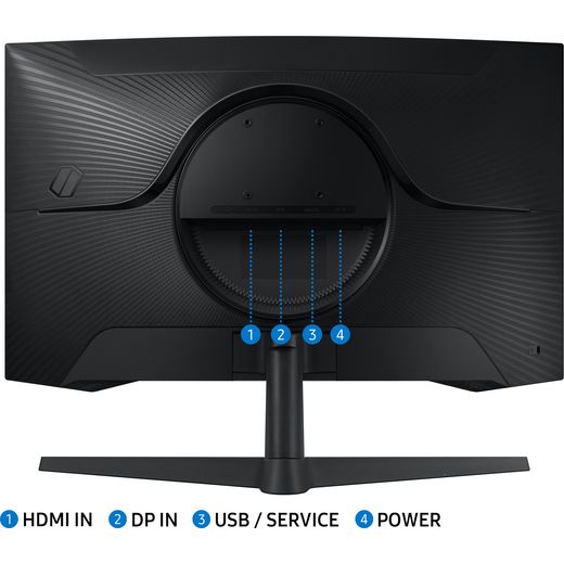 Samsung Odyssey G55C 27" Quad HD 165Hz Gaming Monitor - Black - annotation - port shot