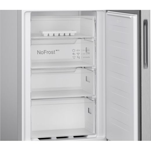 Bosch Series 2 50/50 Frost Free Fridge Freezer - Stainless Steel Effect - Close up inside shot