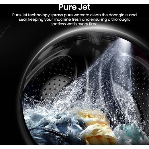 Hisense KitchenFit 3i Series WF3I9043BWFS2 9kg WiFi Connected Washing Machine with 1400 rpm - White - annotation - pure jet shot 