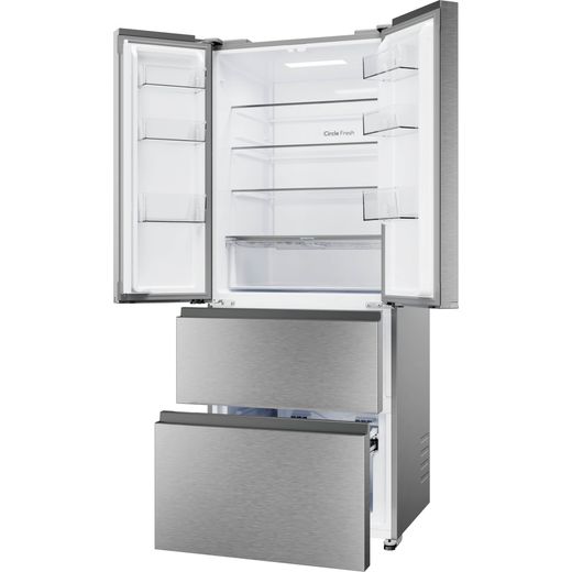 Hoover American Fridge Freezer - Stainless Steel - Left perspective with door open shot 