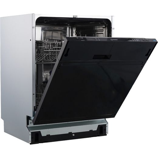 Indesit Fully Integrated Standard Dishwasher - Black - Right perspective door open