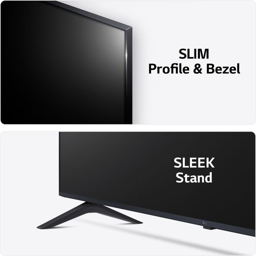 LG UR78 75" 4K Ultra HD Smart TV - Annotation - Bezel and stand shot