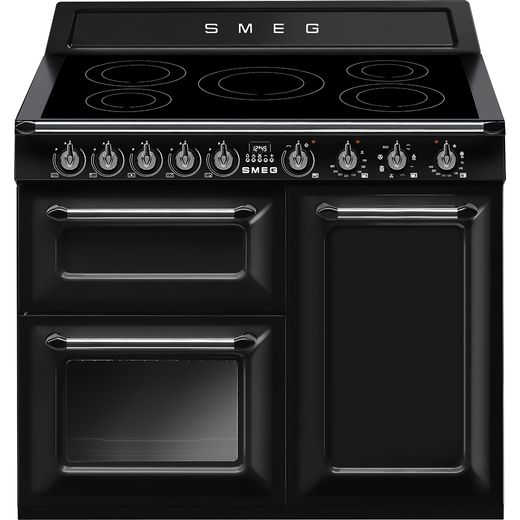 This TR103IBL2 Smeg range cooker has 5 induction zones, a main