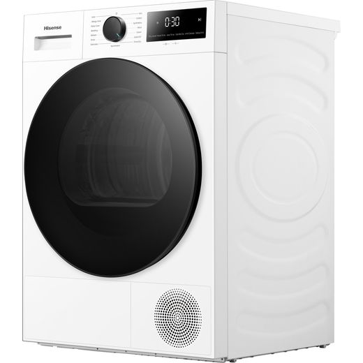 Hisense 1i KitchenFit Series DH1I900UWDCA 9Kg Heat Pump Tumble Dryer - White - left perpsective shot