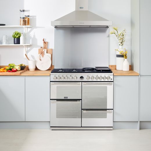 stoves sterling s1000df stainless steel 100cm dual fuel range cooker