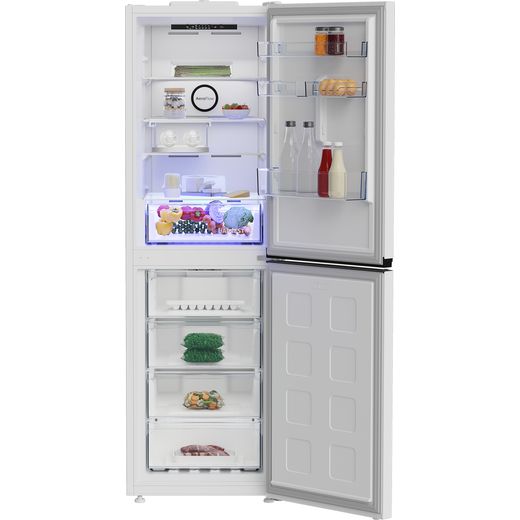 Beko Frost Free Fridge Freezer - White - Front with door open shot