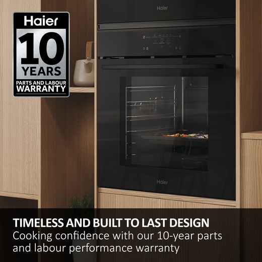 Haier ID Series 2 Built In Electric Single Oven - Black - Annotation - 10yr warranty shot