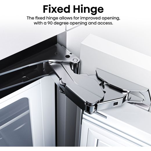 Hisense Integrated 60/40 Total No Frost Fridge Freezer with Fixed Door Fixing Kit - White  - Annotation -  Fixed hinge shot