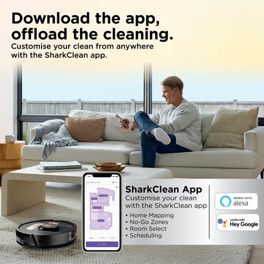 Shark PowerDetect ThermaCharged Robotic Vacuum Cleaner - Black - Annotation - App