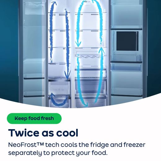 Beko American Fridge Freezer - Black Steel - AO Annotation - NeoFrost™
