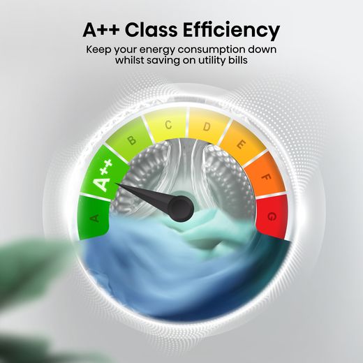 Hisense DH3S802BW3 Wifi Connected 7Kg Heat Pump Tumble Dryer - White - Annotation - Energy rating shot