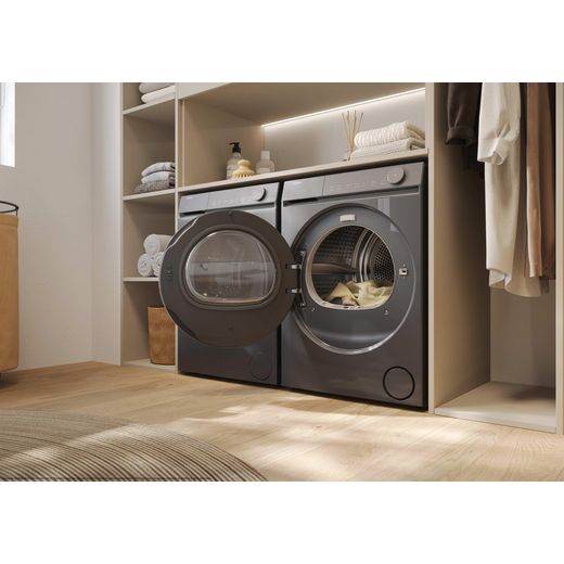 Haier X7 Condenser Tumble Dryer - Graphite - Tumble dryer in utility room shot