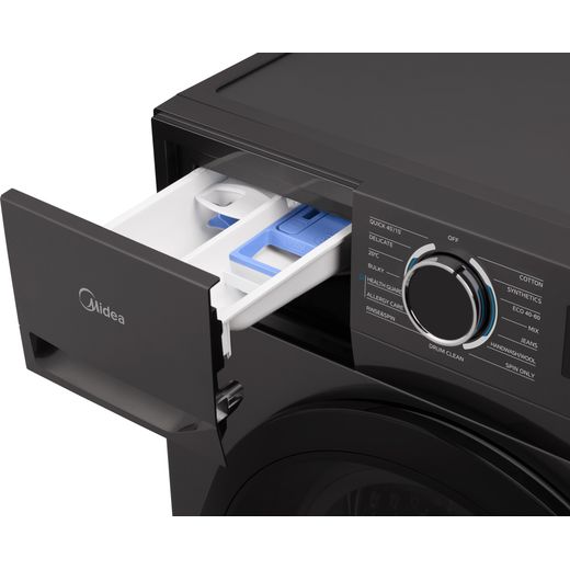 Midea MF110W80BA10/T-UK 8kg Washing Machine with 1400 rpm - Graphite - Detergent tray shot