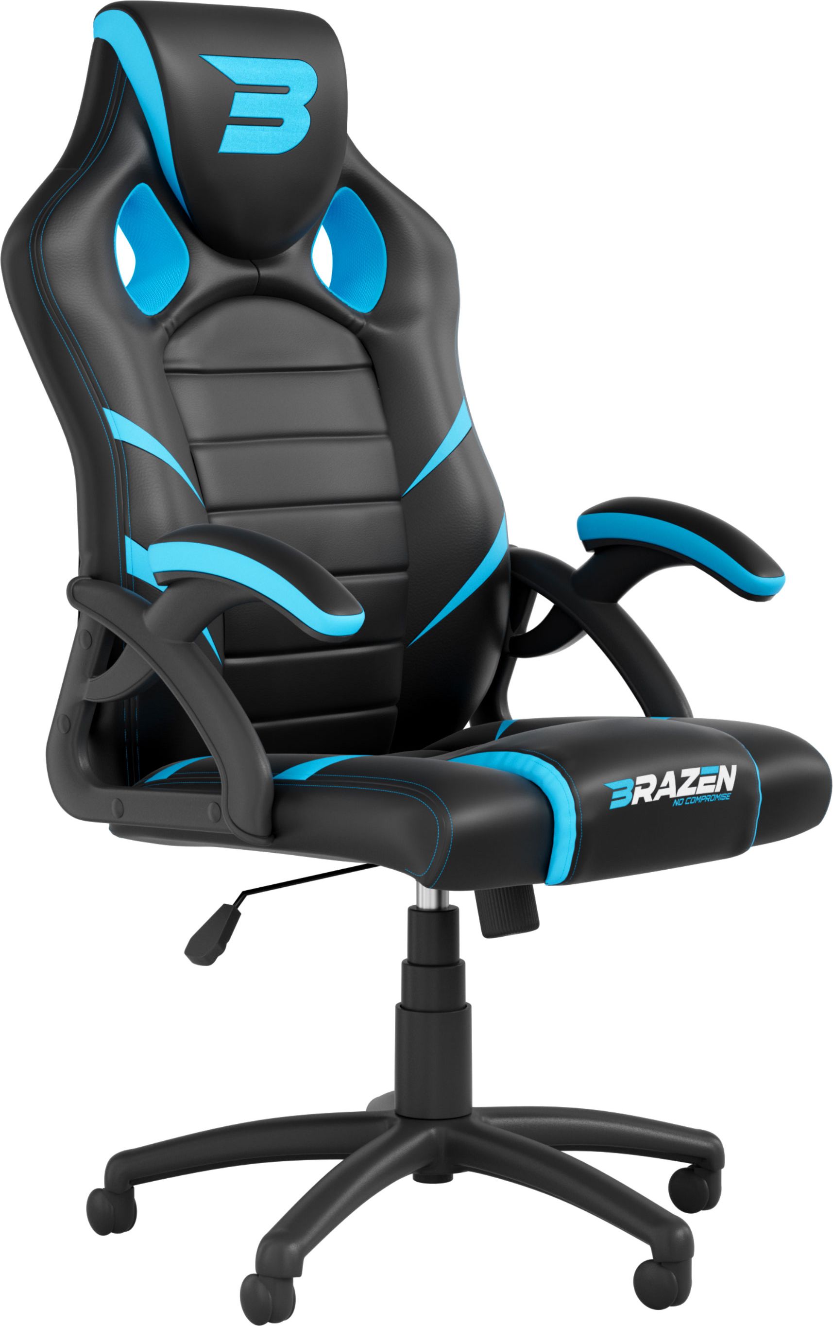 BraZen Puma PC Gaming Chair - Faux Leather - Black