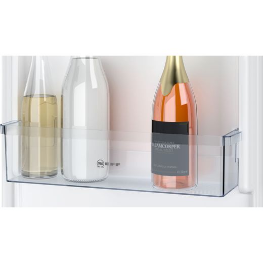 Bosch Integrated Fridge Freezer with Sliding Door Fixing Kit - White - Close up door shelf shot