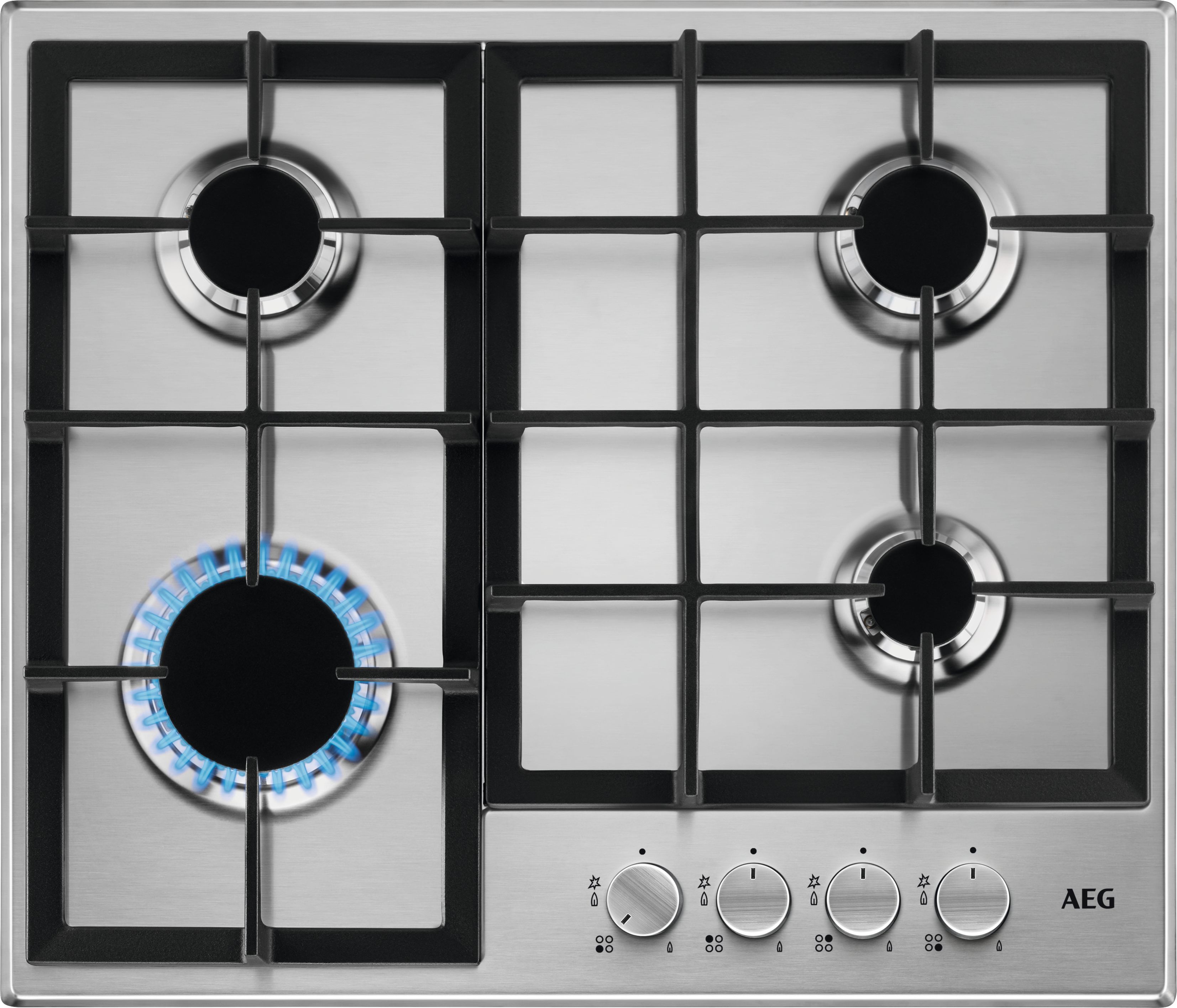 AEG 4 Burner Gas Hob - Stainless Steel
