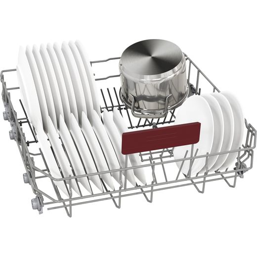 NEFF Integrated Standard Dishwasher - Silver - Left basket perspective shot