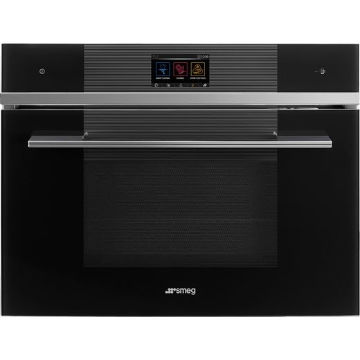 Smeg Linea SF4104WVCPN Wifi Connected Built In Compact Electric Single Oven with added Steam Function - Black - A+ Rated