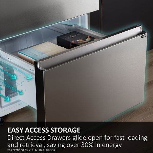 Haier American Fridge Freezer - Platinum Inox - Annotation -  Access storage shot