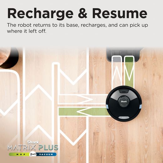 Shark Matrix Plus 2-in-1 Robotic Vacuum Cleaner - Black - Annotation - Recharge & resume