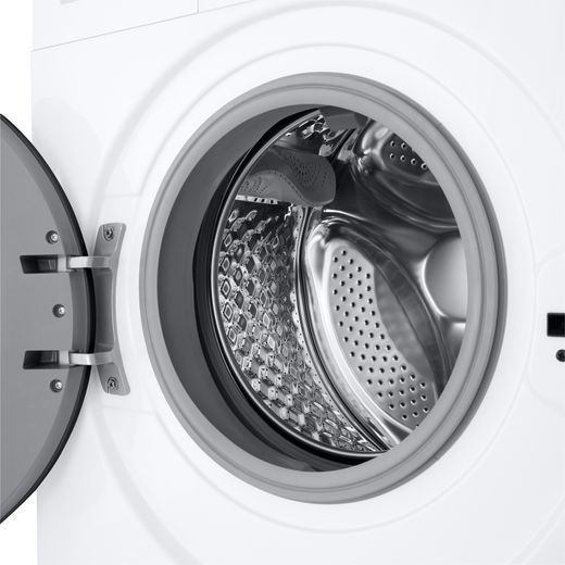 LG A10 Series Steam™ F4A10S8NWK 8kg Washing Machine with 1400 rpm - White - Close up drum shot