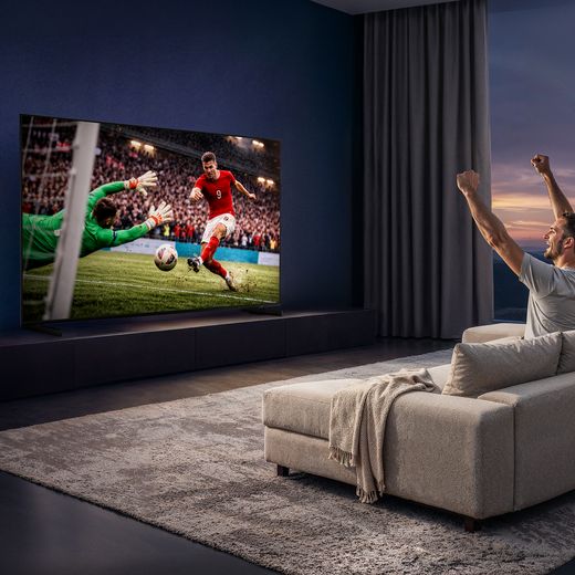 Samsung 55" 4K Ultra HD Micro RGB Smart TV - tv in living room shot 